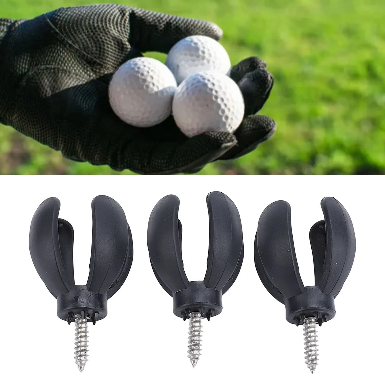 3pcs 4 Claw Golf Ball Retriever Grabber Pick Up Back Saver Claw Put On Putter Grip per strumento di viti da Golf