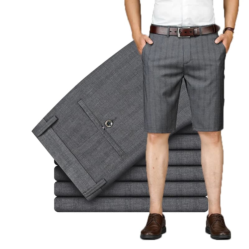 Pantaloncini estivi 2023 Business Fashion Straight Fit Stretch \ pantaloncini Casual Jacquard a righe da uomo nuovi pantaloni vestiti di marca maschile