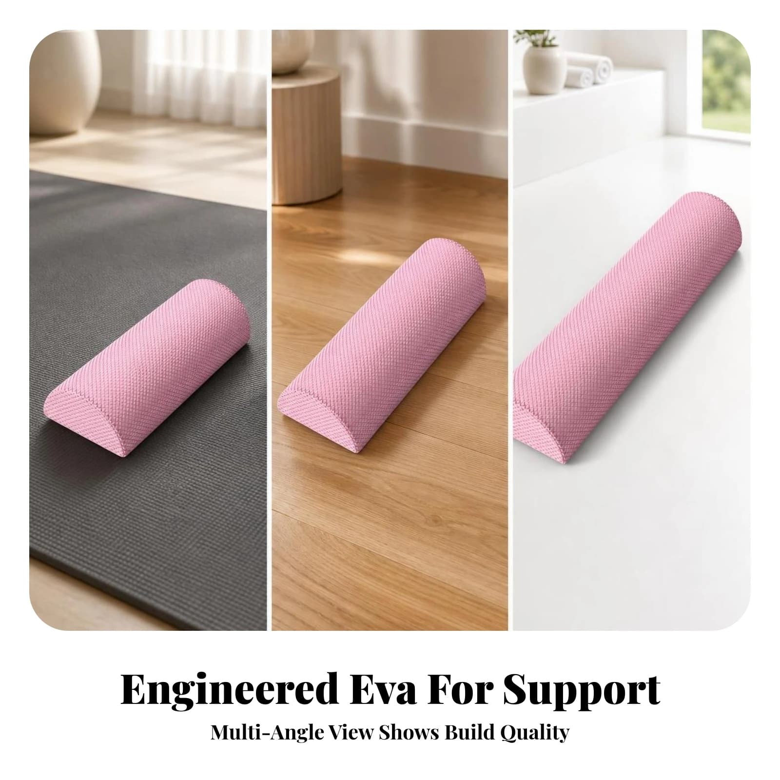 Half-Round Foam Roller High-Density Half Round Foam Roller Fitness Equipment EVA Textured for Yogis, Rehabilitation Training