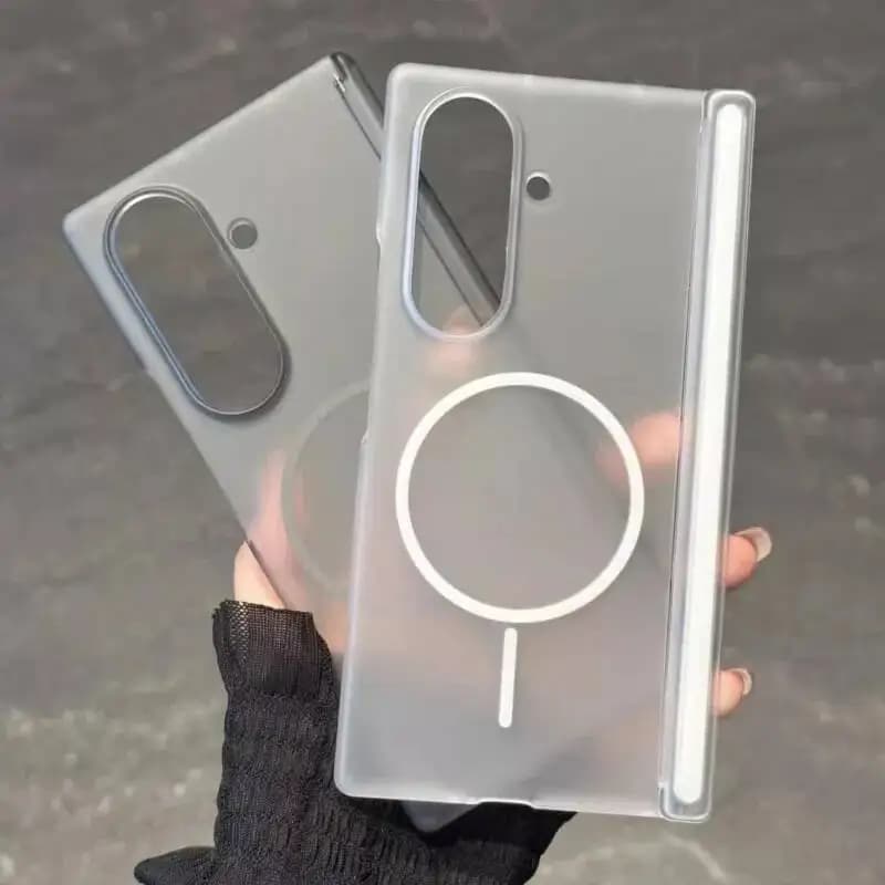 Transparent Matte For Magsafe Case for Samsung Galaxy ZFold 7 Z Fold Flip 7FE 5 6 4 Hard PC Magnetic Wireless Charging Cover