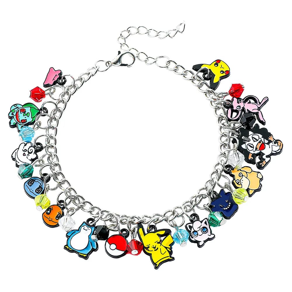 Anime Pokémon Bracelet Elf Pikachu Squirtle Eevee Evolution Cartoon DIY Beaded Pendant Role Playing Party Jewelry Birthday Gifts