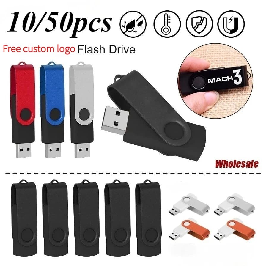 Lotto da 50 Pezzi Chiavette USB 128GB all'Ingrosso, Penne USB 64GB 32GB con Logo Personalizzato Gratuito, Pendrive 16GB Regalo Creativo 8GB 4GB