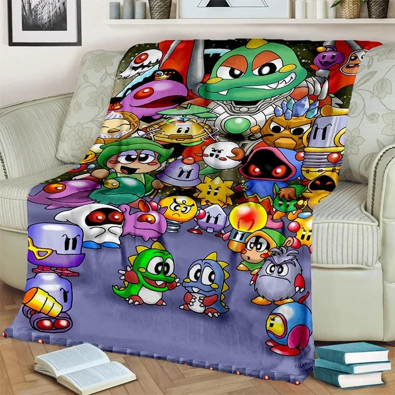 Bubble Bobble Cartoon Game Gamer Coperta 3D, morbida coperta da tiro per la casa, camera da letto, divano letto, picnic, viaggio, ufficio, coperta per bambini