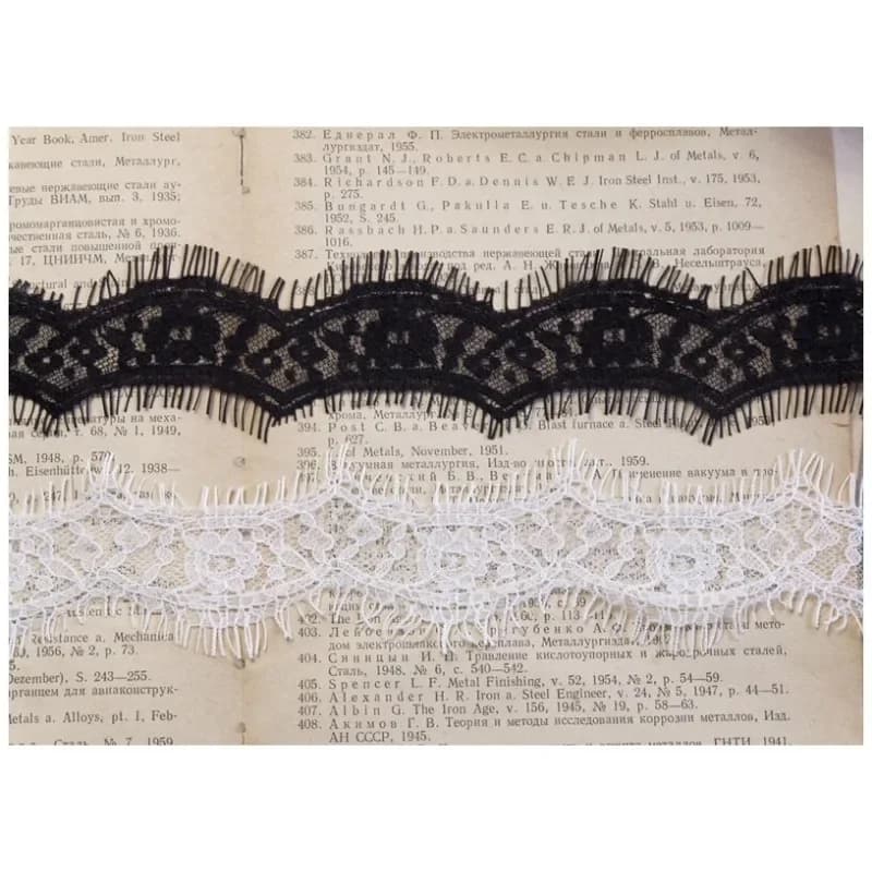 30M, nuova decorazione in tessuto con decalcomania in pizzo ondulato bianco e nero, abito da sposa di fascia alta fai da te, accessori di abbigliamento, larghezza 4 cm