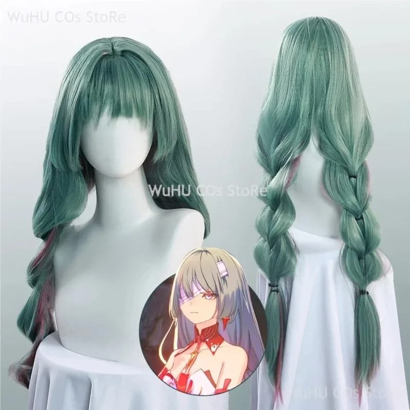 Disponibile Gioco Wuthering Waves Phrolova Cosplay Parrucca verde doppia coda di cavallo Festa di Halloween Donna