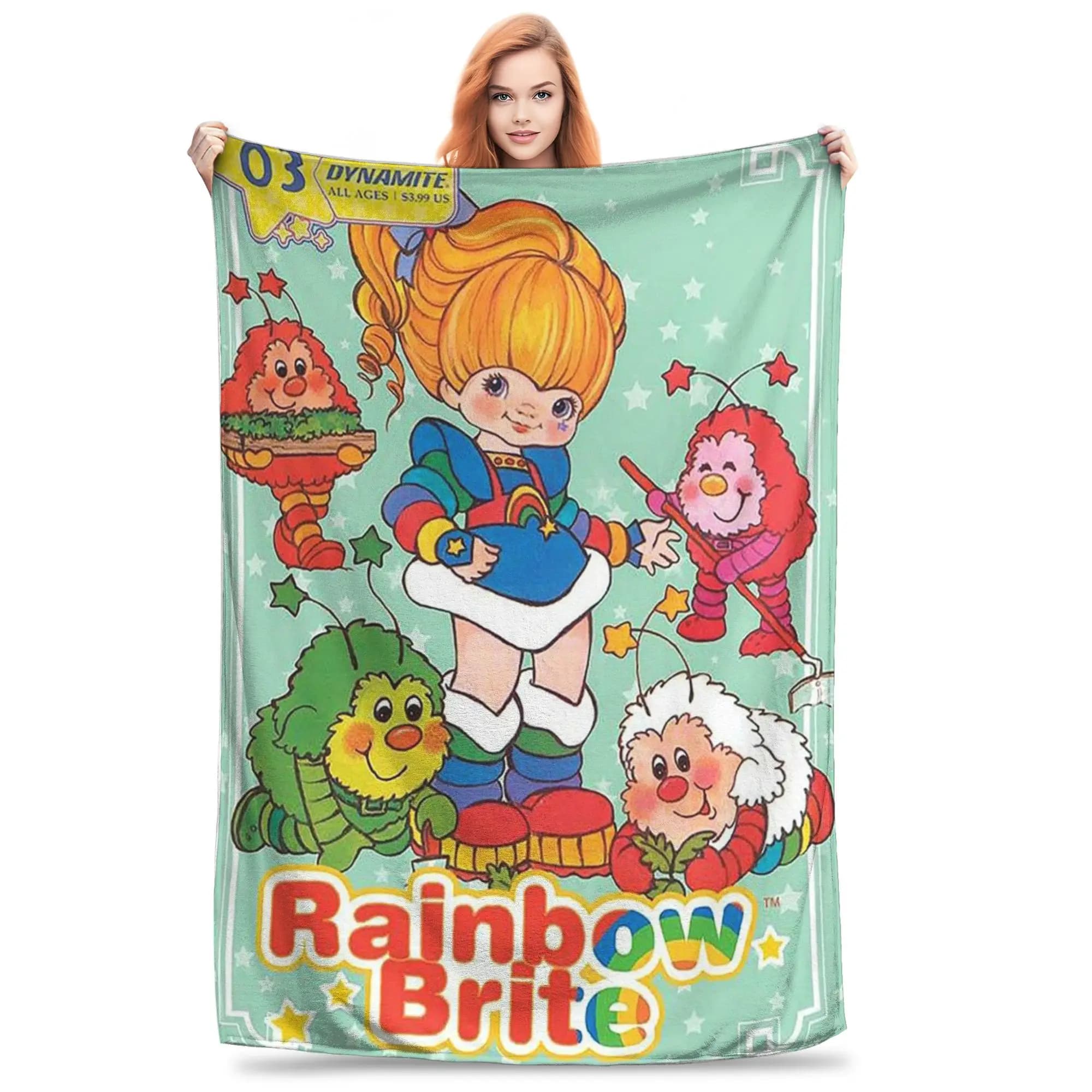 Flannel Throw Blanket Rainbows Brite Warm Plush Blankets Soft Bedding for Bed Living room Home Travel Sofa