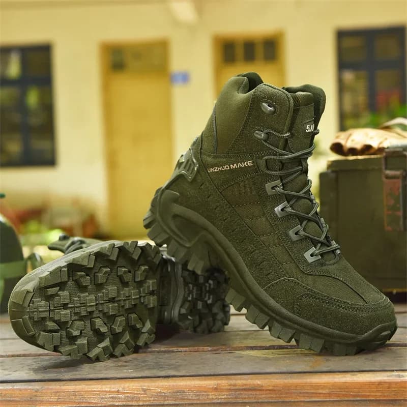 Safety Men's Work Boots Botines Outdoor Non-slip Tactical Boots Hiking Ankle Hunting Shoes in the Desert Fighting Boots in the Desert Men's Desert Zapatos