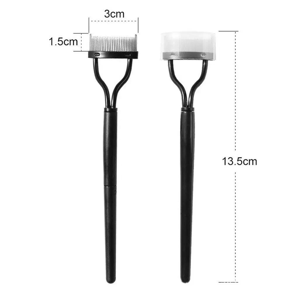 Pieghevole in Metallo 2-in-1: Piegaciglia e Separatore Ciglia con Spazzola Pettine Mascara - Strumento Cosmetico per Bellezza e Trucco