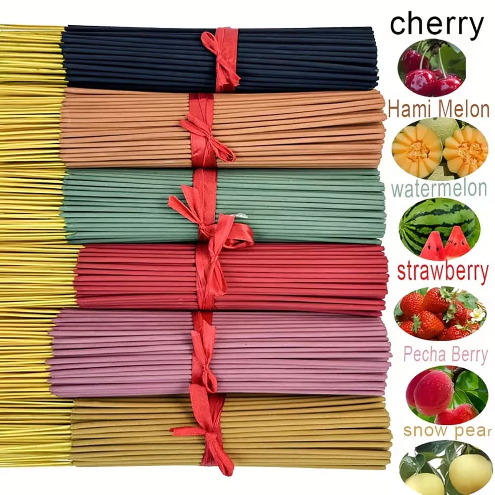 49/149/349 pezzi di bastoncini di incenso premium profumati alla frutta miste, inclusi anguria, pesca dolce, fragole al latte, pera, ciliegia, melotto, molto adatti per yoga, meditazione, casa, ufficio, fragranze per la casa, molto adatte per Natale, Halloween, Migliori regali di Natale, fragranze di lunga durata