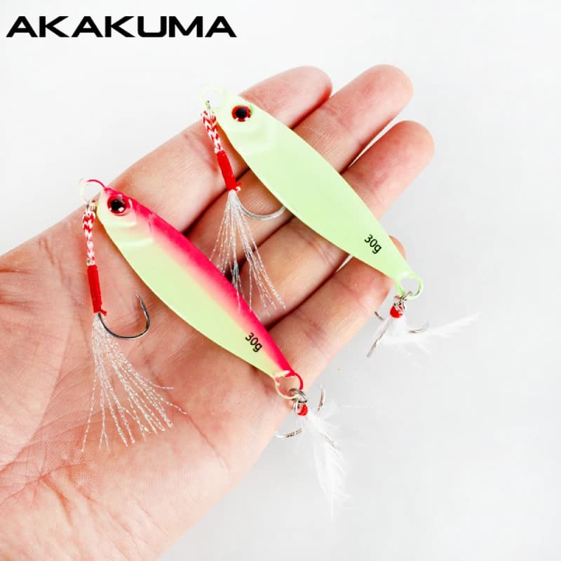2Pc Affondamento Richiamo 3D Occhi Jig Bait 7G/10G/15G/20G/30G Richiamo di Colata di Metallo Richiamo di Pesca Luminoso Con Ganci Affilati