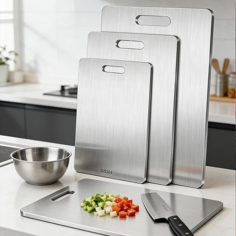 Tagliere da cucina antiscivolo per tagliere in acciaio inossidabile per uso alimentare per utensili per la creazione di verdure e carne