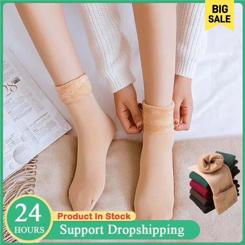 Women's thermal snow socks Autumn and Winter Addens Hot short socks Cashmere wool thermal socks Velvet snow boots Home floor