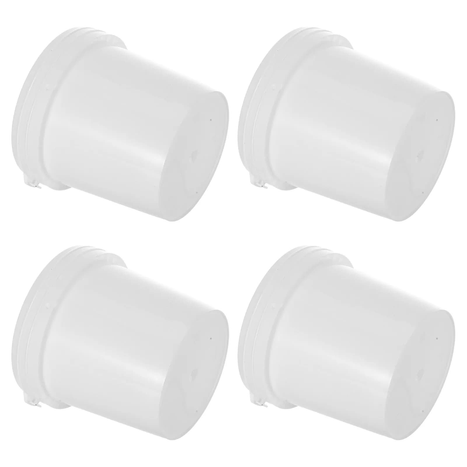 4Pcs Chemical Storage Containers Large Capacity Secure Seal 500Ml White Plastic Paint Buckets for Storing Oil Paint and