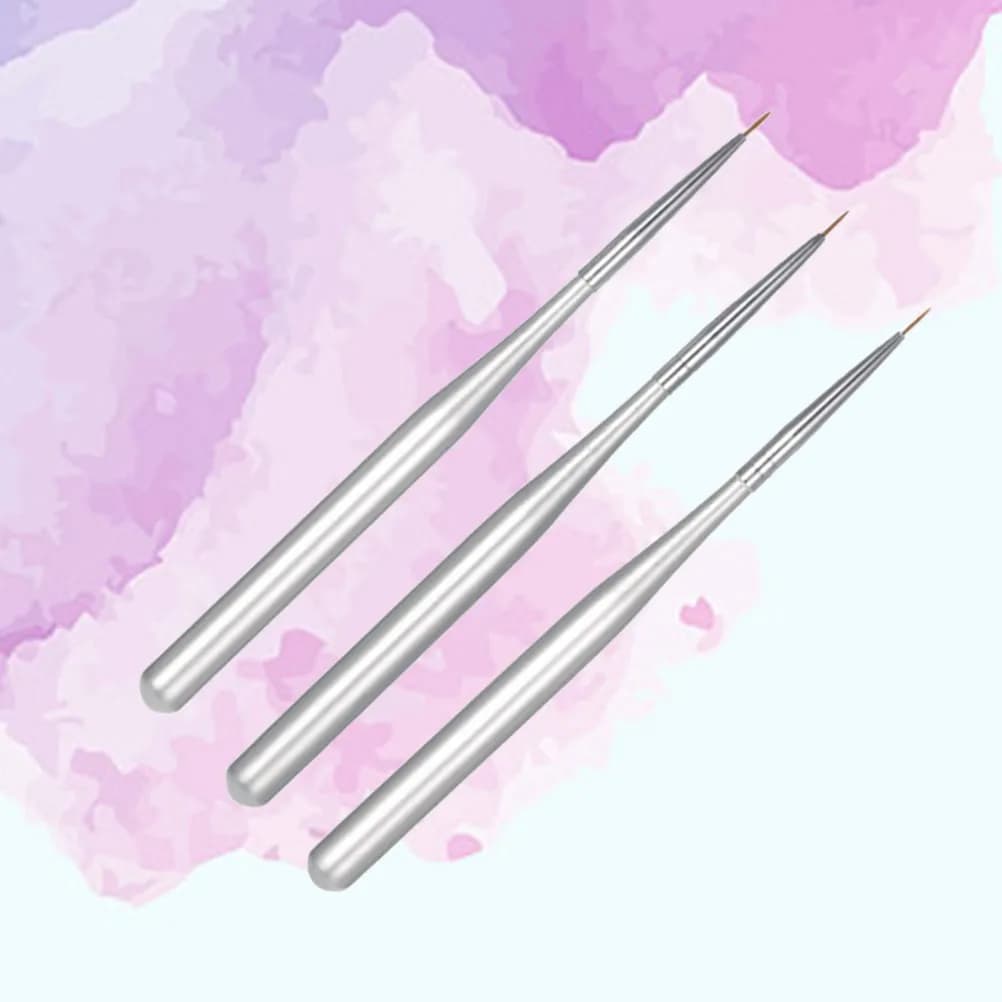 Set di 3 Pennelli per Nail Art di Diverse Lunghezze, Penna di Precisione per Disegno Unghie, Strumento per Manicure Perfetto per Smalto Gel