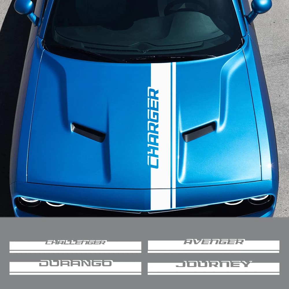 Adesivo per cofano auto per Dodge Avenger Calibre Caravan Challenger Charger Dart Durango Journey Nitro Ram Accessori Decalcomania per cofano