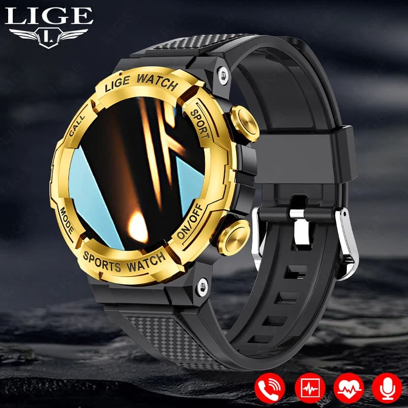 LIGE 2026 Smartwatch Uomo per Sport all'Aperto, Braccialetto con AI Vocale, Chiamate Bluetooth, Monitoraggio Frequenza Cardiaca, Compatibile Android iOS, ECG, Regalo