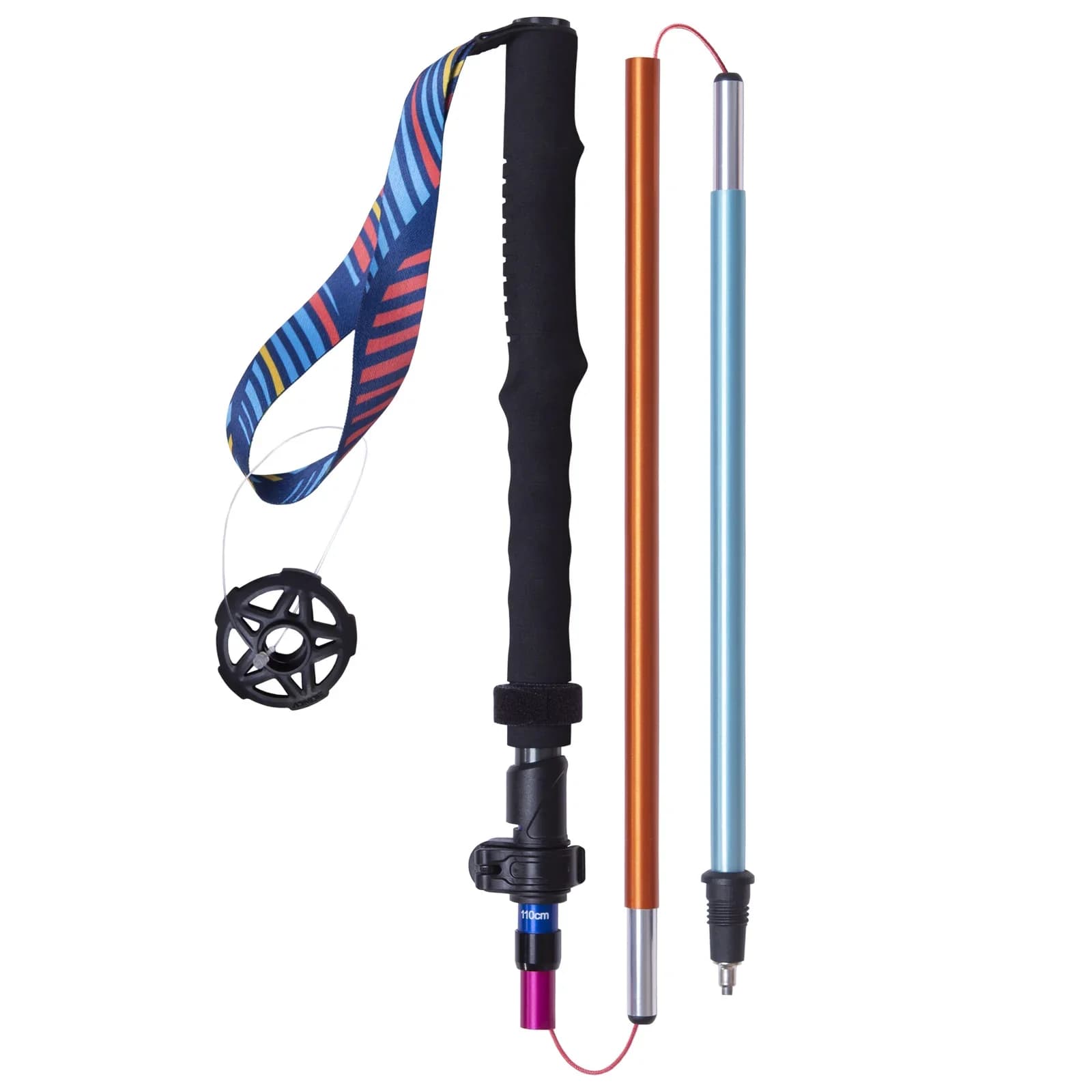AONIJIE E4208 Bastone da passeggio telescopico regolabile in lega di alluminio unisex color arcobaleno per escursioni a piedi