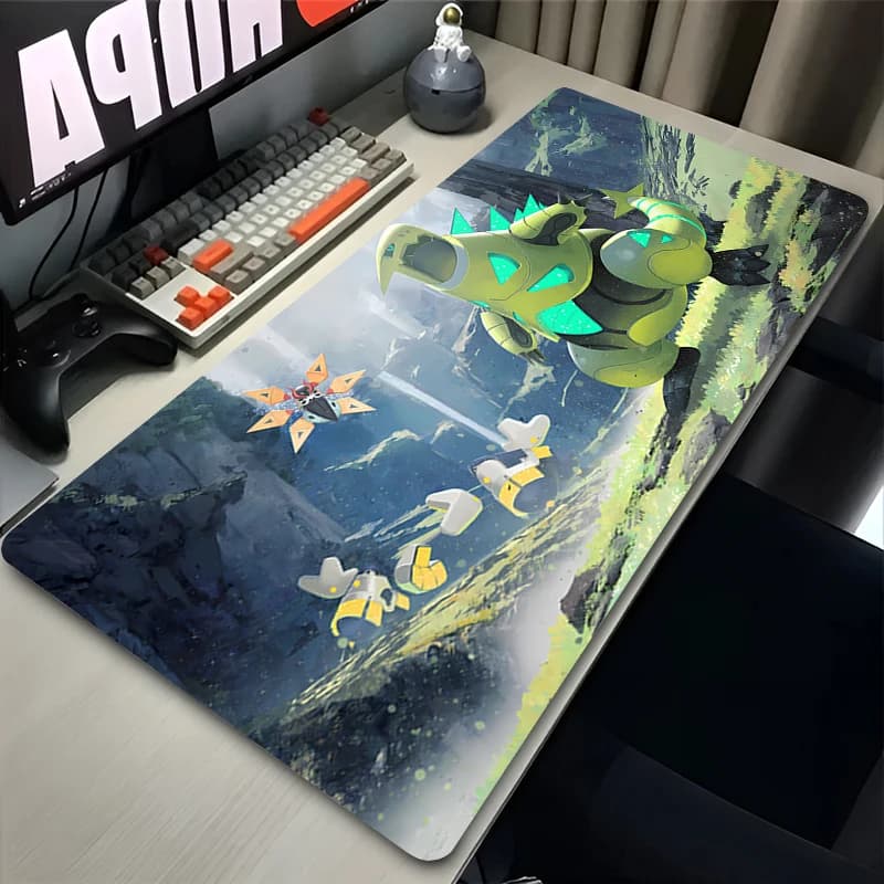 Tappetino per mouse XXL per giocatori e-sport, tappetino per tastiera Pokemon per computer portatile da ufficio, tappetino per mouse antiscivolo con bordo bloccabile, ideale come regalo