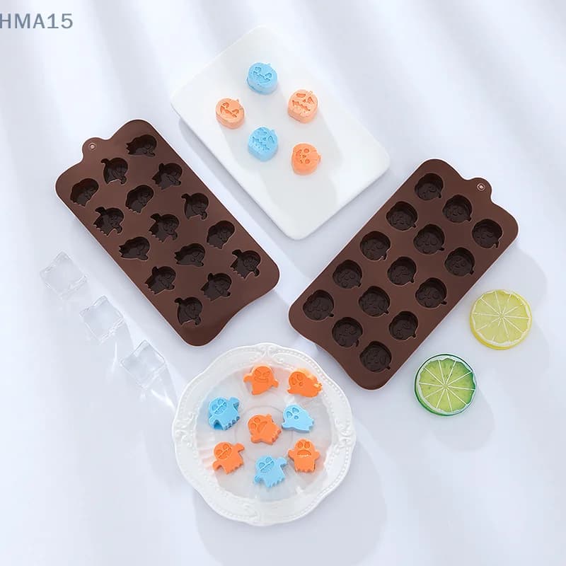 Stampi in Silicone di Halloween zucca fantasma fai da te Halloween caramelle al cioccolato stampo da forno stampo per cubetti di ghiaccio decorazione per dolci
