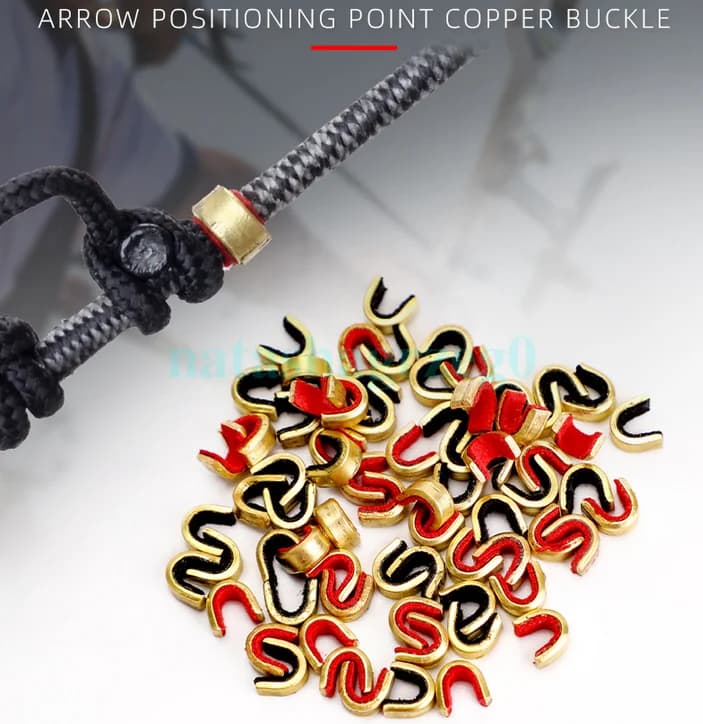 20 Pezzi Clip per Corda Arco in Rame, Strumento per Posizionamento Punto di Blocco, Accessori per Tiro con l'Arco