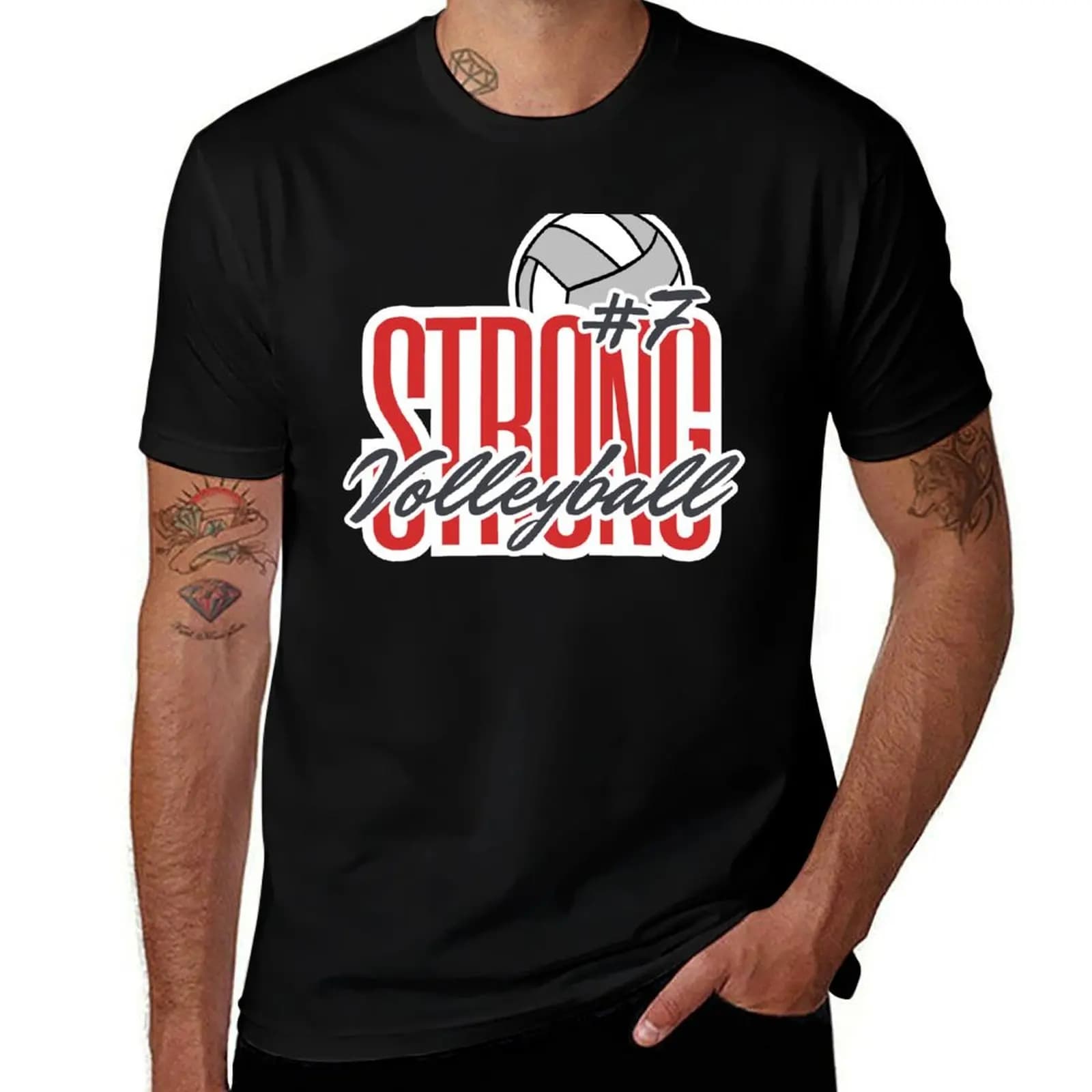 # 7 T-shirt da uomo Strong Volleyball per feste in vacanza