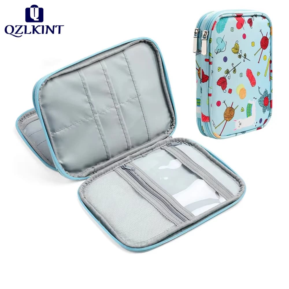Custodia vuota per ferri da maglia Custodia da viaggio per organizer per ferri da maglia circolari e altre borse per kit di accessori