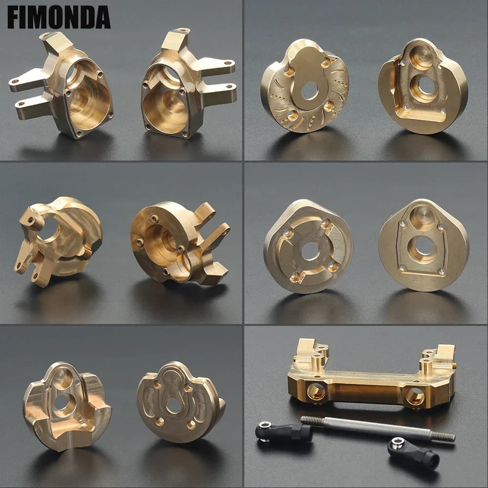 Brass Resistant Counterweight Steering Clamp Portal Cover Plates Bumper Support for 1/10 RC Crawler Axial SCX10 III Capra