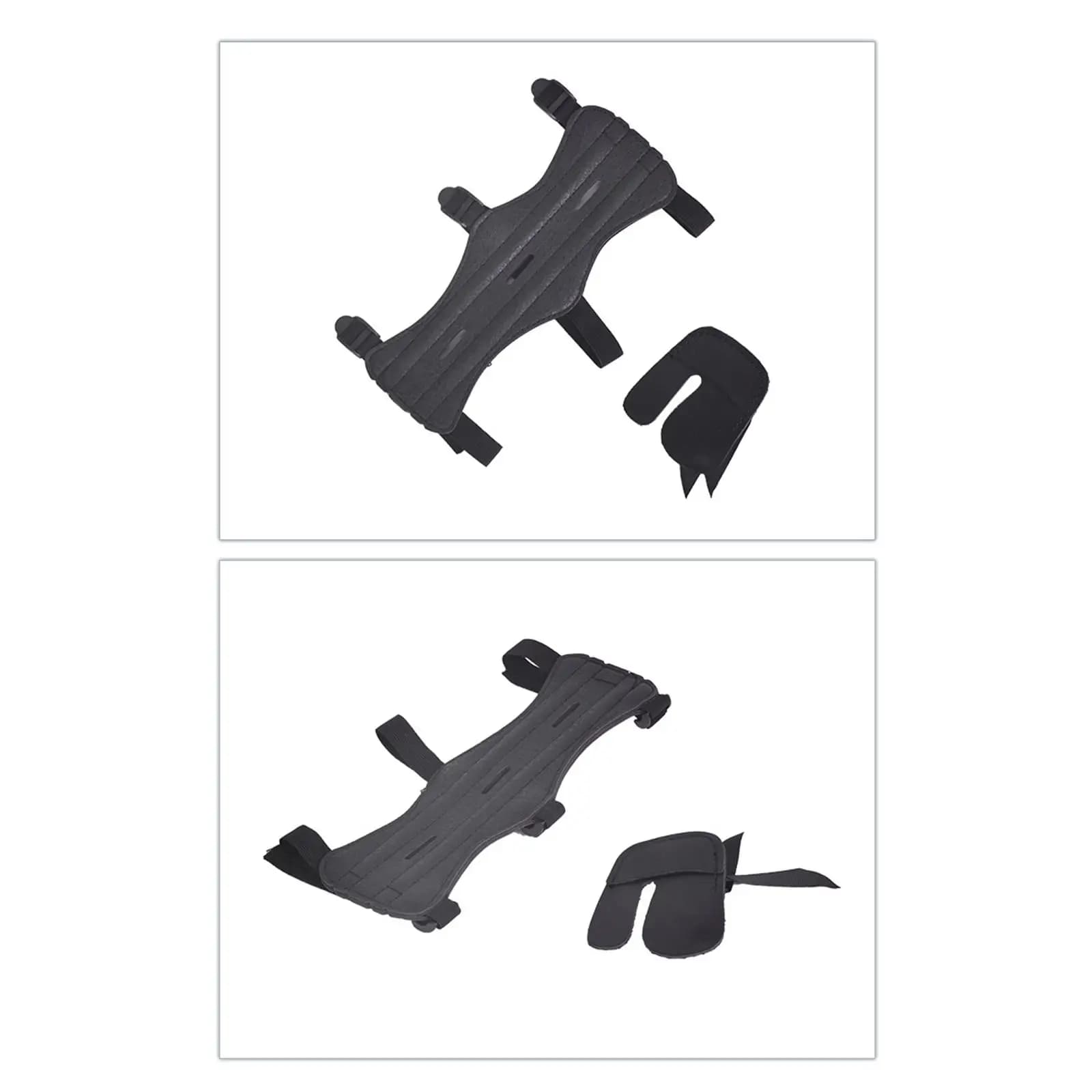 Archery Arm Guard Leather Protective Adjustable Gear Kit with Finger Guards for Target Shooting Outdoor Practice Unisex