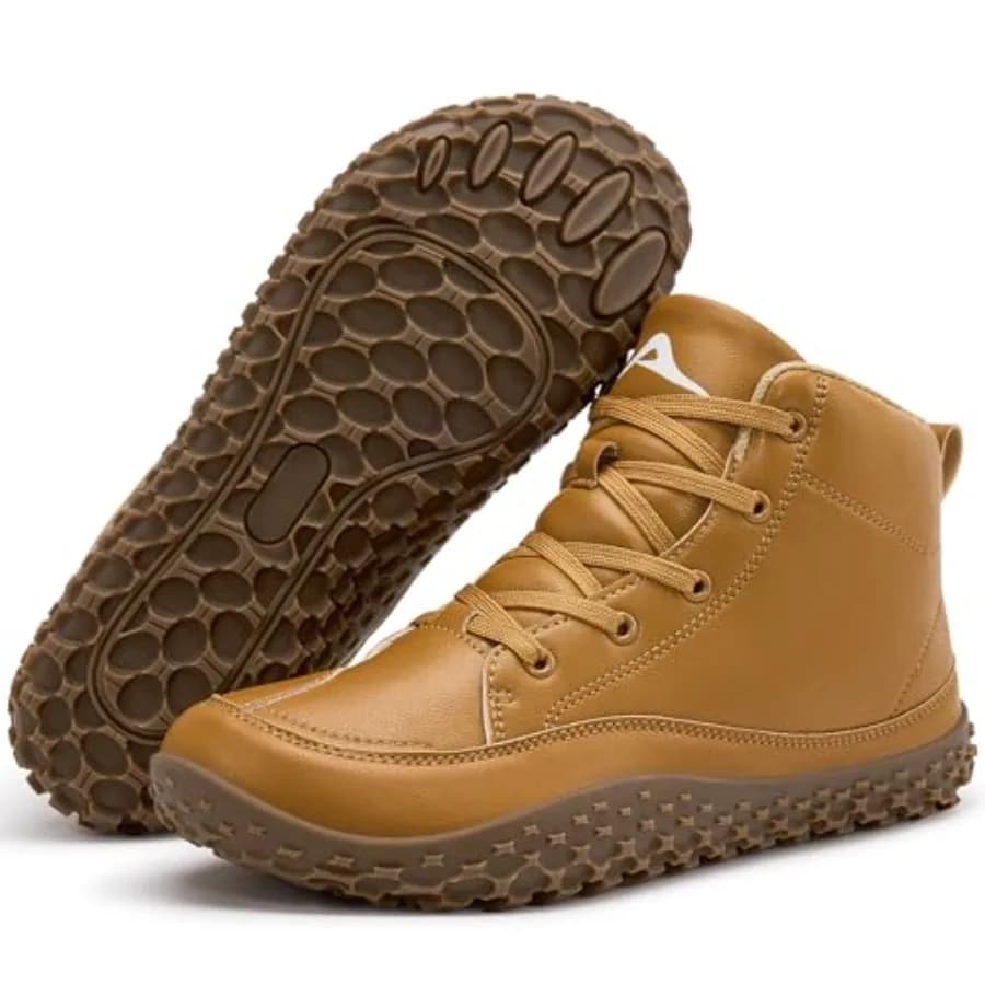 HARENCE Scarpe Barefoot da Uomo con Punta Larga e Suola Zero Drop per Campeggio, Escursionismo e Passeggiate, Antiscivolo e Impermeabili