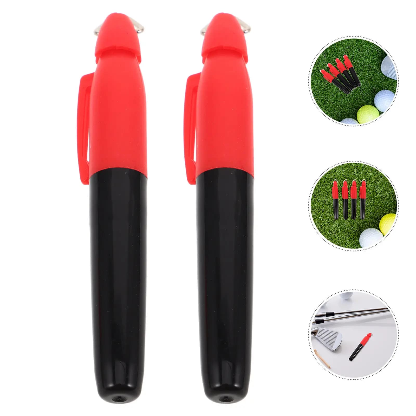 Set di 4 Pennarelli per Palline da Golf con Clip Triangolare, Mini Strumento per Disegno a Linea Permanente, Kit di Accessori per Marcatura Palline da Golf per Sport all'Aperto