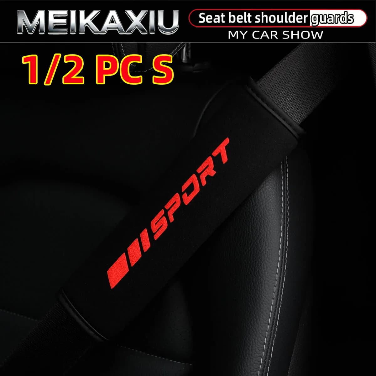 One or two car seat belt decorations for SPORT type foam car seat covers for car interior products, automotive accessories