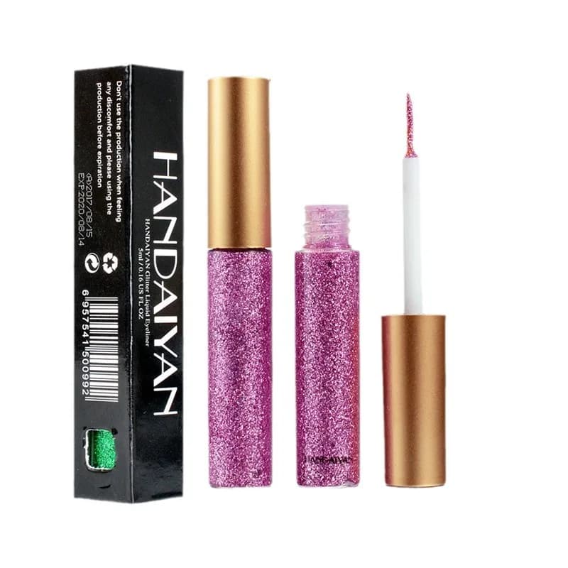 Liquid eyeliner and glittered eye shadow, extreme brilliant effect, western style, waterproof, deburring resistant, for daily make-up