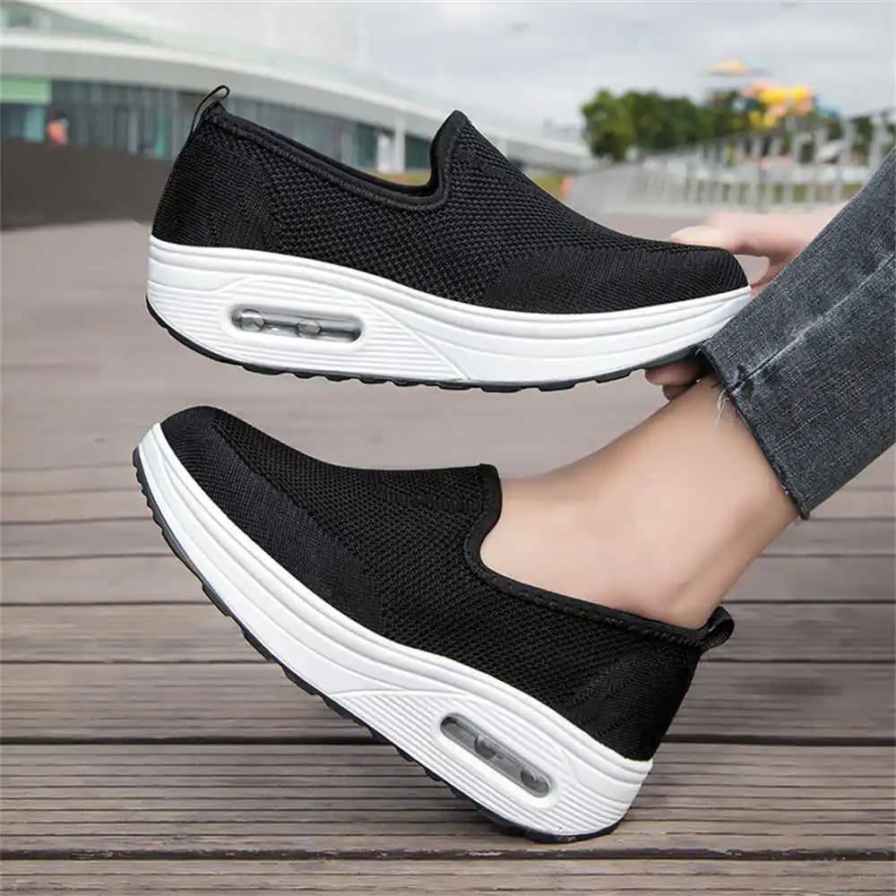 Scarpe da ginnastica da donna con zeppa alta inclinabile per esterni Mocassini Stivali in tessuto Scarpe firmate Donna Sport Sneachers Donna Sport