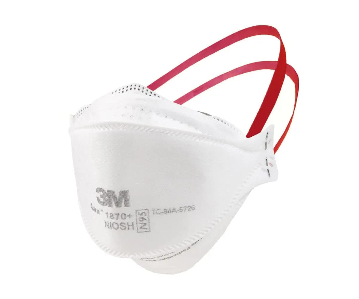 3M Aura 1870+ Respiratore N95 Maschera per pesci pieghevole Spray antischiuma Polvere industriale Foschia PM2.5 Particelle antipolvere traspiranti