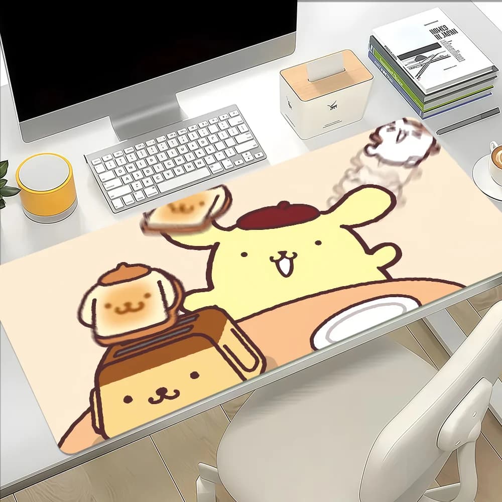 Tappetino per Mouse P-Pom P-Pom Purin Carino, Antiscivolo, Spesso, Grande, con Bordo Cucito, per Ufficio, Studenti e Gaming