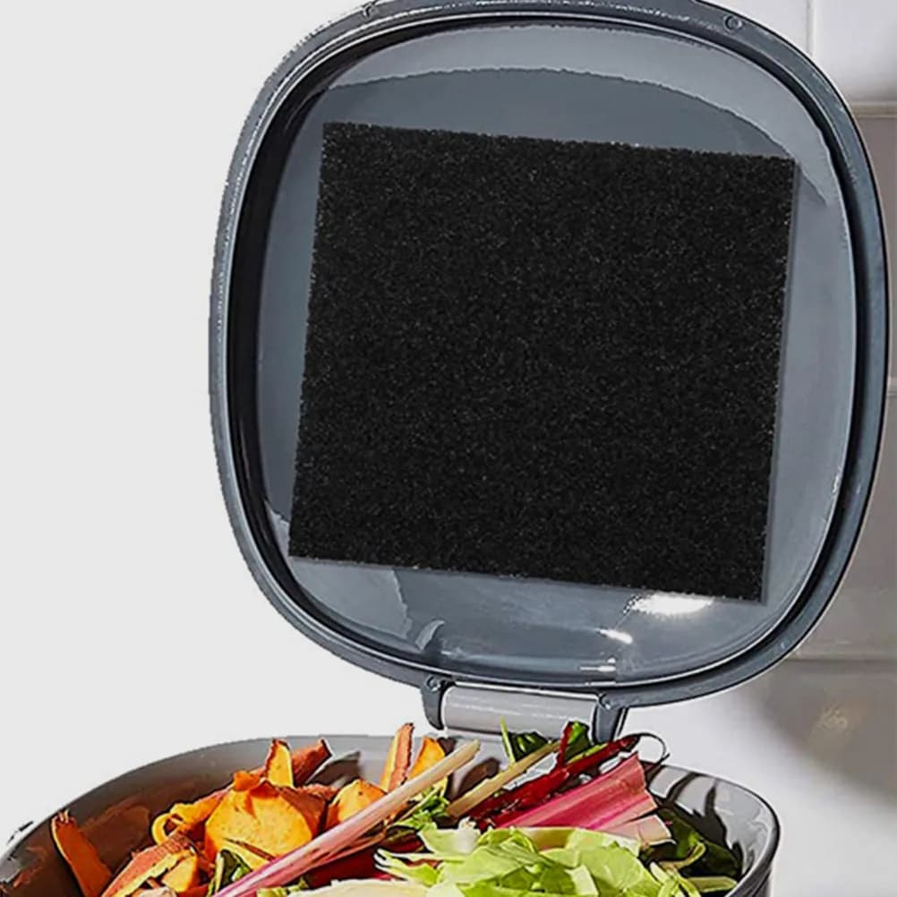 4 Pezzi Filtri a Carbone per Compostiera da Cucina, Forma Quadrata, Alta Efficienza, Assorbenti di Odori, Ricambi per Filtro Bidone della Spazzatura