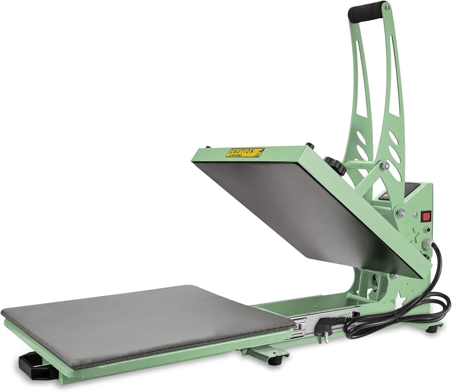 Pressa a Caldo 15x15 con Piano Estraibile, Macchina Industriale Digitale per Trasferimento Termico e Sublimazione per Magliette, Verde