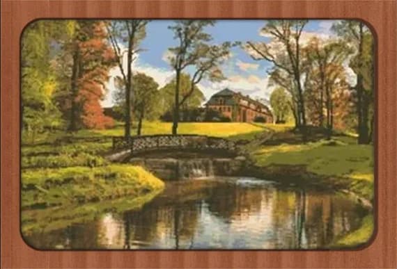 Kit per ricamo a punto croce non stampato 16CT 14CT con vista paesaggistica, arte del ricamo fai da te, lavori manuali, decorazioni per la casa