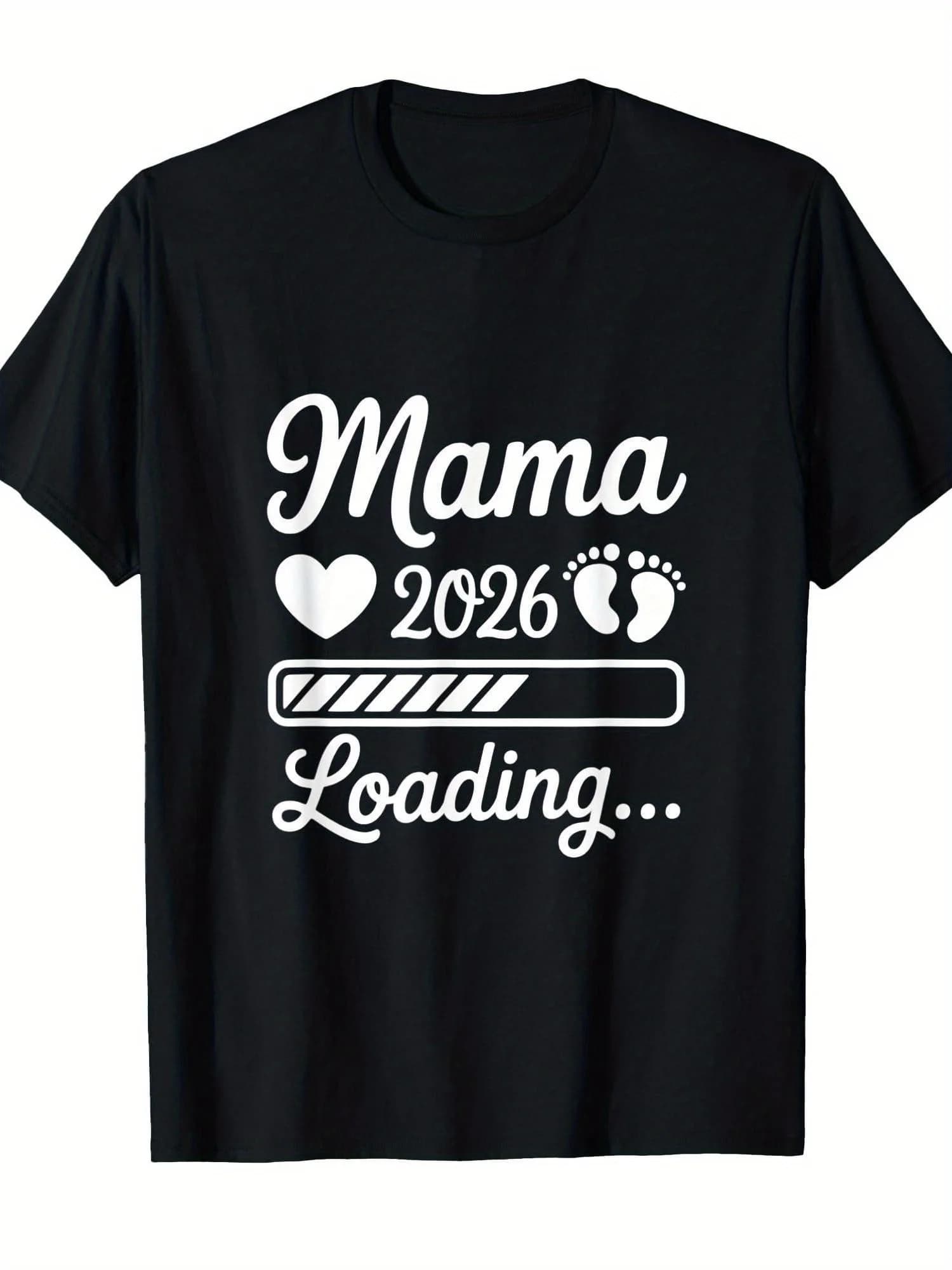 T-shirt per Annuncio Gravidanza Nuovo Stile 2026 per Mamme - 100% Traspirante a Manica Corta con Girocollo
