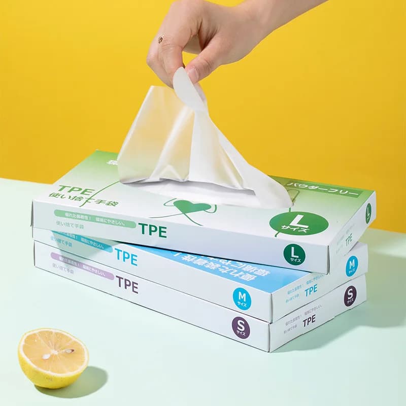 Guanti in Lattice TPE CPE Monouso per Alimenti, per Cucina, Pasticceria, Casa, 00 Pezzi, Impermeabili per Tutte le Stagioni