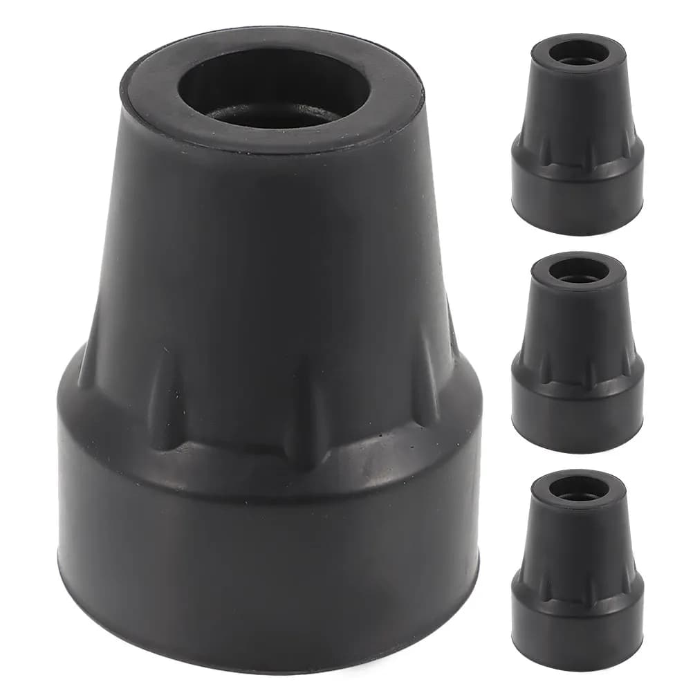 4Pcs Walking Stick Tip Replacement Rubber Covers 19Mm Diameter Anti-Skid Wear Resistant for Metal Wooden Hiking Trekking Pole