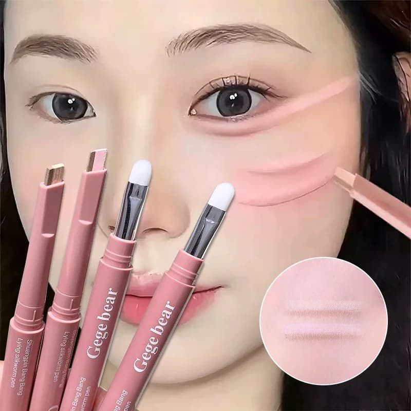 Matita Illuminante Bicolore Aegyo Sal 2 in 1 Rosa Nude, Penna Ombretto e Illuminante Sottociglia, Contorno Occhi Naturale Effetto Baco a Dondolo