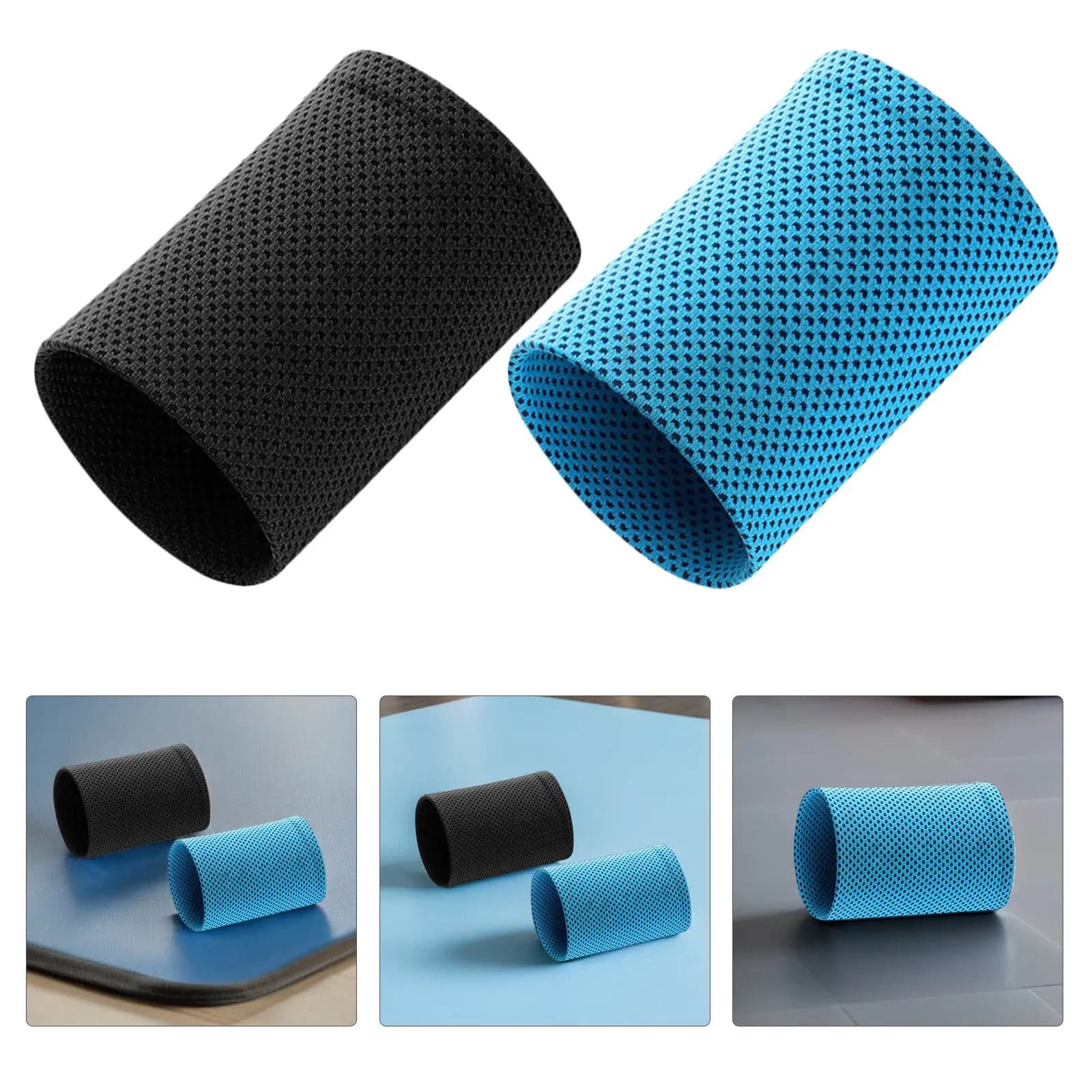 2 Paia di Fasce da Polso Traspiranti Rinfrescanti, Copri Polsi Unisex, Comode Fasce Sportive, Protezione Estiva, Fasce da Polso Unisex