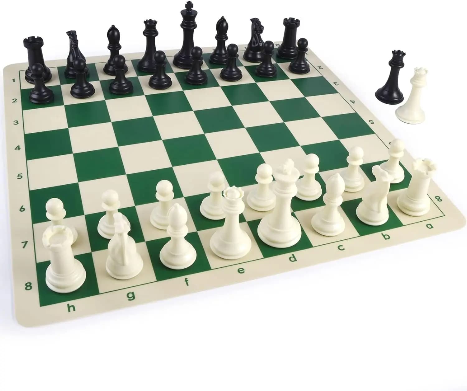 20-Inch portable chess and checkers set, 2-in-1 travel board game