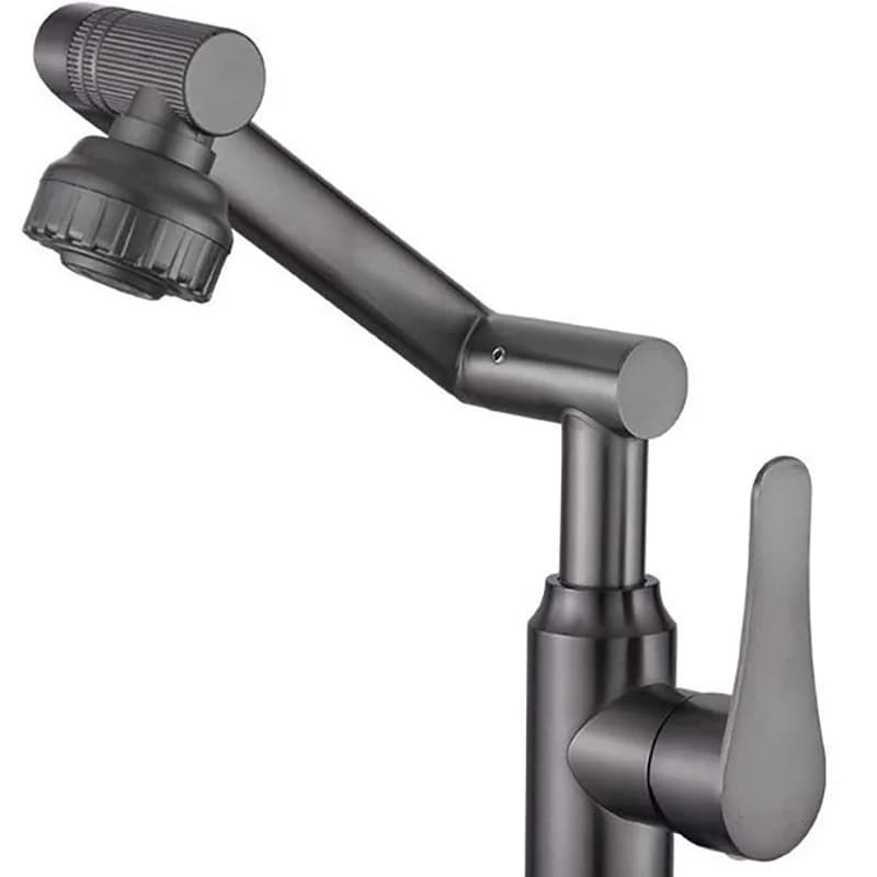 1080 ° Rubinetto Girevole Universale con Braccio Meccanico, Miscelatore Multifunzione Antispruzzo per Bagno con Getto Regolabile Acqua Calda e Fredda