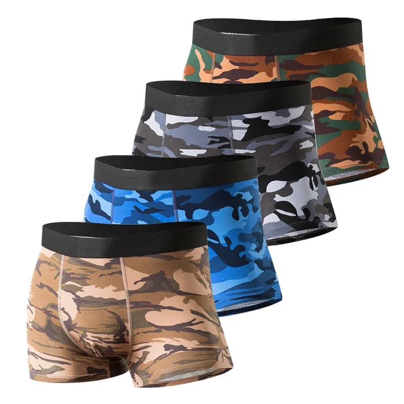 Boxer da uomo Camo Boxer da uomo in cotone modale mimetico mutande uomo classico intimo sexy per uomo