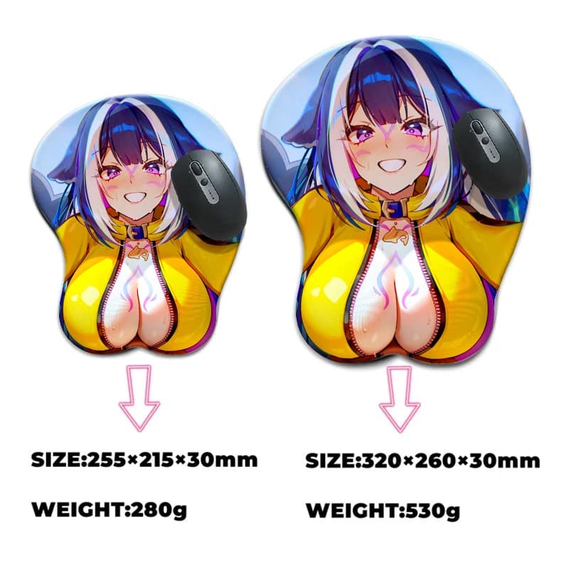 Tappetino per mouse Anime Shylily Boob di grandi dimensioni Tappetino per mouse con poggiapolsi per giocatori youtuber virtuale indie
