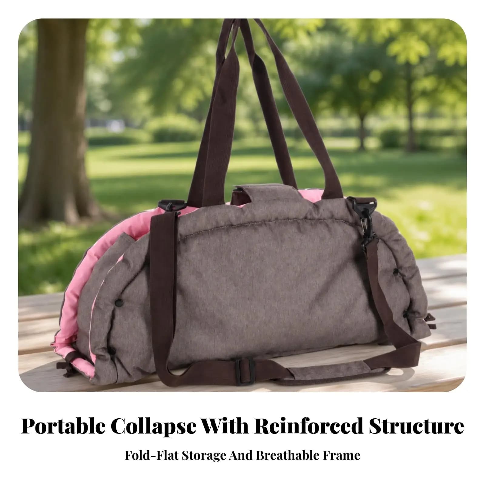 Breathable Industrial Carrier for Small Dogs Cats Travel Bag with Sturdy Handles and Internal Attachment Hook for Safe Transport
