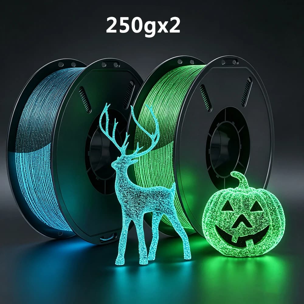 250gx2 PLA Luminous Night Starry Sky Green Blue 3D Printer Filament 1.75mm Luminous pla 3D Printing Filament Vacuum Packaging