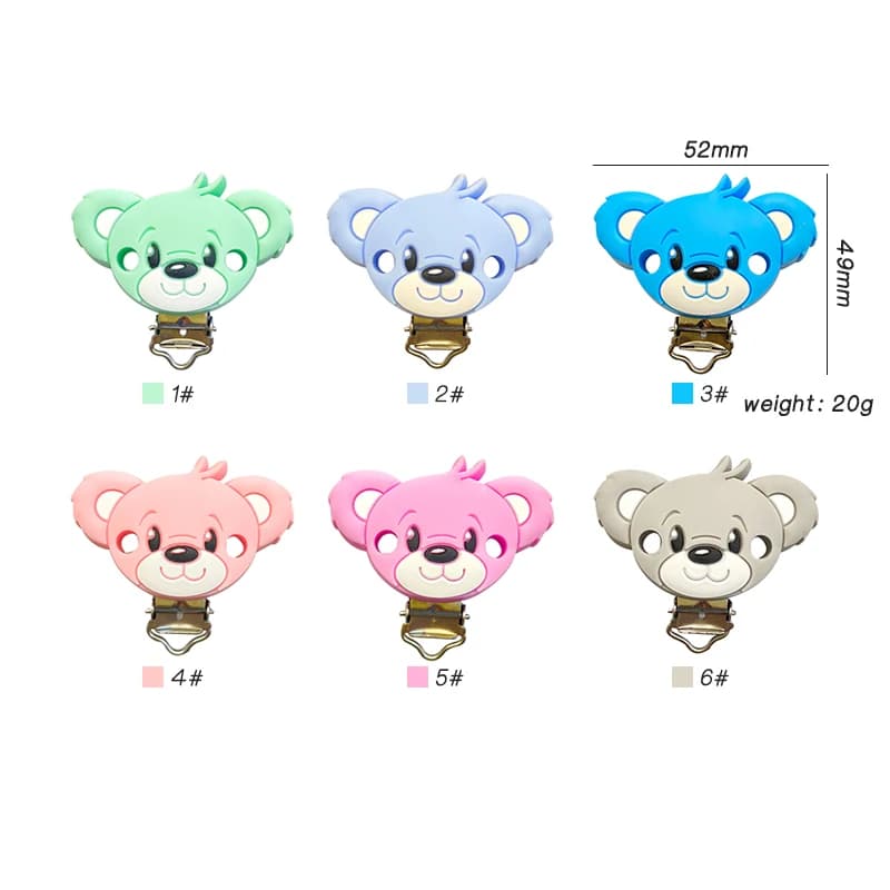 3 pezzi di clip per ciuccio in silicone con orso, collana per dentizione per bambini fai da te, strumento per perline, accessori regalo per infermieri